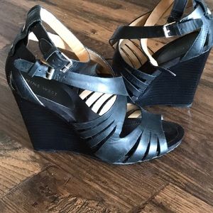 Nine West leather wedge sandals